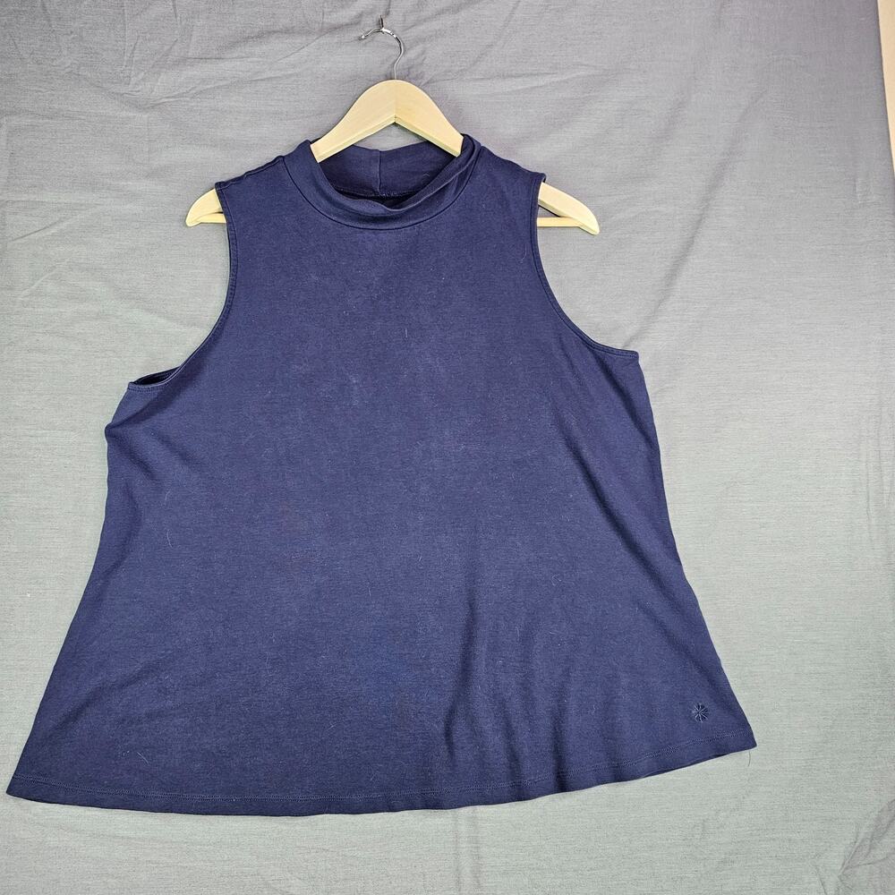 Isaac Mizrahi Live! Sleeveless Crew Neck Swing Top Marlin Blue Women's 2XL